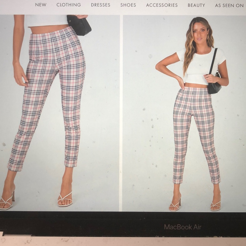 Plaid pants. Stretchy and comfortable
